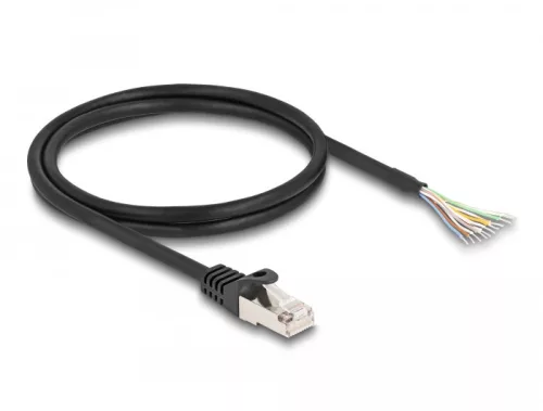 Delock RJ50 kábel apa - nyílt vezetékvégek S/FTP 1 m fekete (DL-80205)