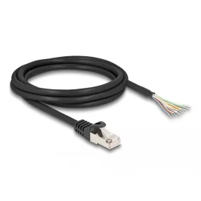   Delock RJ50 kábel apa - nyílt vezetékvégek S/FTP 2 m fekete (DL-80206)