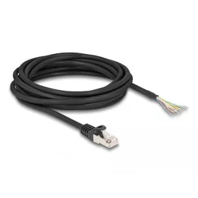   Delock RJ50 kábel apa - nyílt vezetékvégek S/FTP 5 m fekete (DL-80208)