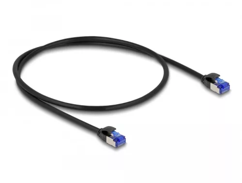 Delock RJ45 hálózati kábel Cat.6A S/FTP vékony 0,5 m fekete (DL-80226)