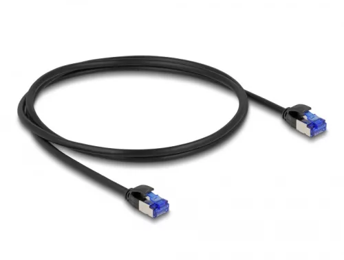 Delock RJ45 hálózati kábel Cat.6A S/FTP vékony 1 m fekete (DL-80227)