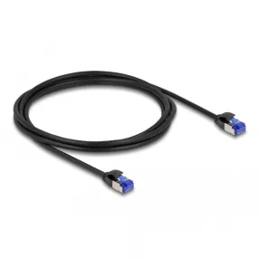  Delock RJ45 hálózati kábel Cat.6A S/FTP vékony 2 m fekete (DL-80228)