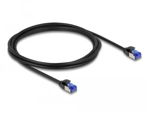 Delock RJ45 hálózati kábel Cat.6A S/FTP vékony 2 m fekete (DL-80228)