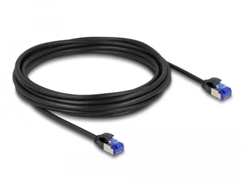 Delock RJ45 hálózati kábel Cat.6A S/FTP vékony 5 m fekete (DL-80230)