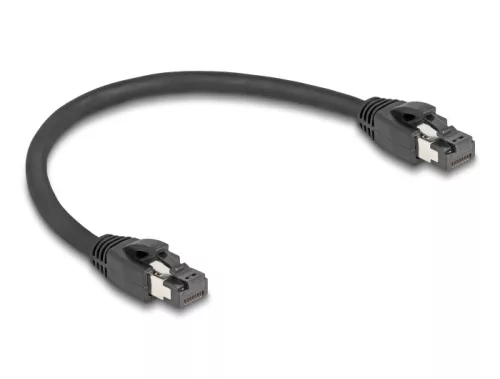 Delock RJ45 hálózati kábel Cat.8.1 S/FTP 25 cm akár 40 Gbps fekete (DL-80231)