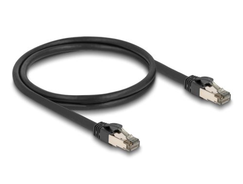 Delock RJ45 hálózati kábel Cat.6A U/FTP ultrahajlékony belső fém borítással 1 m, fekete