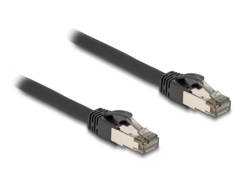 Delock RJ45 hálózati kábel Cat.6A U/FTP ultrahajlékony belső fém borítással 2 m, fekete (DL-80241)