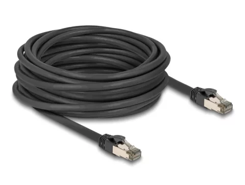 Delock RJ45 hálózati kábel Cat.6A U/FTP ultrahajlékony belső fém borítással 10 m, fekete (DL-80244)