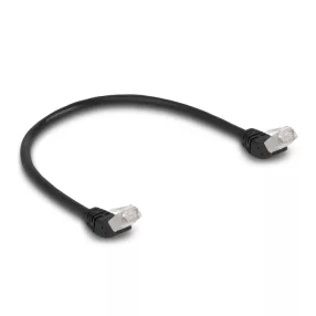   Delock RJ45 hálózati kábel Cat.6A S/FTP 45  fokban felfelé hajló 0,5 m fekete (DL-80260)