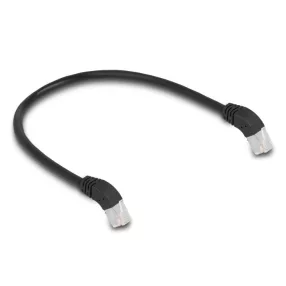   Delock RJ45 hálózati kábel Cat.6A S/FTP 45  fokban lefelé hajló 0,5 m fekete (DL-80274)