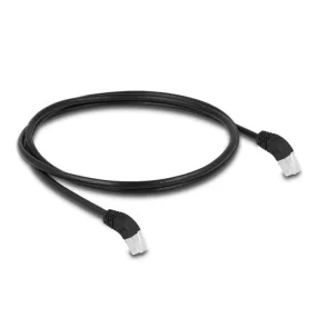   Delock RJ45 hálózati kábel Cat.6A S/FTP 45  fokban lefelé hajló 1 m fekete (DL-80275)