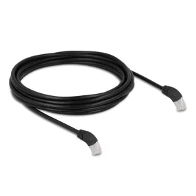   Delock RJ45 hálózati kábel Cat.6A S/FTP 45  fokban lefelé hajló 5 m fekete (DL-80278)