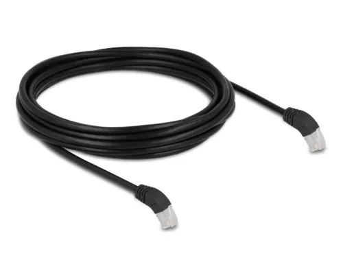 Delock RJ45 hálózati kábel Cat.6A S/FTP 45  fokban lefelé hajló 5 m fekete (DL-80278)