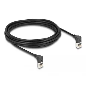   Delock RJ45 hálózati kábel Cat.6A S/FTP vékony 90  fokban felfelé / felfelé hajló 5 m fekete (DL-80284)