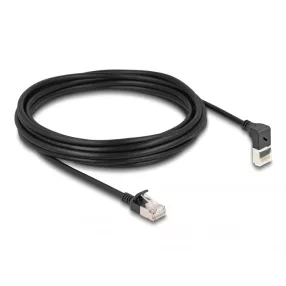   Delock RJ45 hálózati kábel Cat.6A S/FTP vékony 90  fokban felfelé hajló / egyenes 5 m fekete (DL-80290)