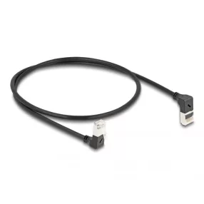   Delock RJ45 hálózati kábel Cat.6A S/FTP vékony 90  fokban felfelé / lefelé hajló 0,5 m fekete (DL-80292)