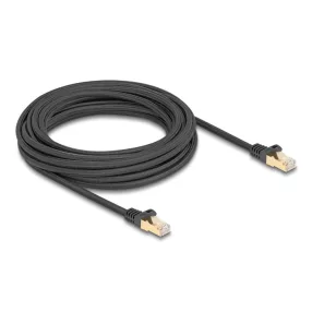   Delock RJ45 hálózati kábel fonott borítással Cat.6A S/FTP apa - apa 7,5 m fekete (DL-80321)