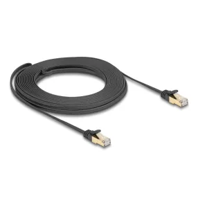   Delock RJ45 lapos hálózati kábel fonott borítással Cat.6A U/FTP apa - apa 10 m fekete (DL-80330)