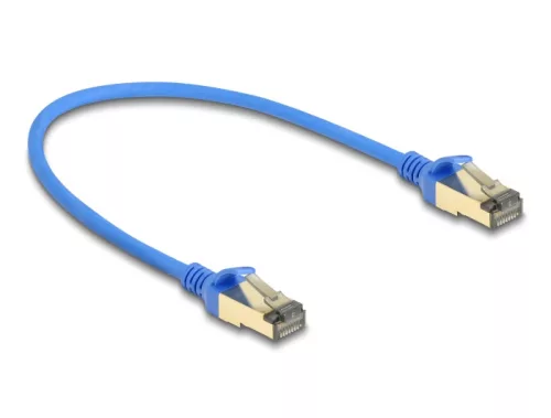 Delock RJ45 hálózati kábel Cat.8.1 F/FTP vékony 0,3 m kék (DL-80331)