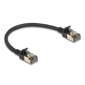   Delock RJ45 hálózati kábel Cat.8.1 F/FTP Slim Pro 0,25 m, fekete (DL-80337)