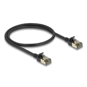   Delock RJ45 hálózati kábel Cat.8.1 F/FTP Slim Pro 0,5 m, fekete (DL-80338)