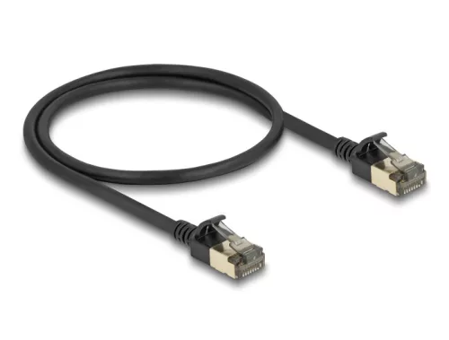 Delock RJ45 hálózati kábel Cat.8.1 F/FTP Slim Pro 0,5 m, fekete (DL-80338)