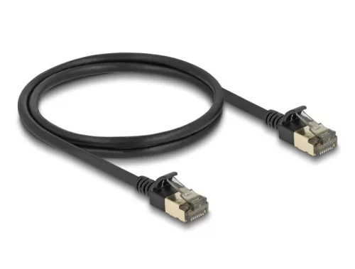 Delock RJ45 hálózati kábel Cat.8.1 F/FTP Slim Pro 1 m, fekete (DL-80339)