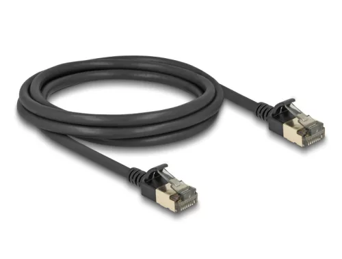 Delock RJ45 hálózati kábel Cat.8.1 F/FTP Slim Pro 2 m, fekete (DL-80340)