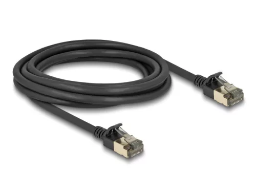 Delock RJ45 hálózati kábel Cat.8.1 F/FTP Slim Pro 3 m, fekete (DL-80341)