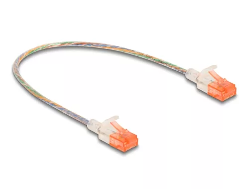 Delock RJ45 hálózati kábel Cat.6A U/UTP vékony 0,3 m áttetsző (DL-80351)