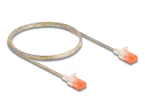 Delock RJ45 hálózati kábel Cat.6A U/UTP vékony 1 m áttetsző (DL-80353)