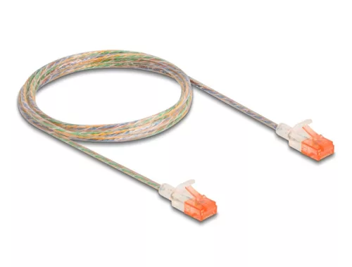 Delock RJ45 hálózati kábel Cat.6A U/UTP vékony 2 m áttetsző (DL-80354)