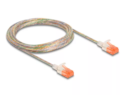 Delock RJ45 hálózati kábel Cat.6A U/UTP vékony 3 m áttetsző (DL-80355)