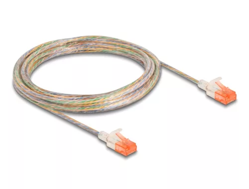 Delock RJ45 hálózati kábel Cat.6A U/UTP vékony 5 m áttetsző (DL-80356)