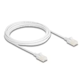   Delock RJ45 hálózati kábel Cat.6A apa   apa robosztus csatlakozóval ipari felhasználásra U/UTP Slim 3 m, fehér (DL-80361)