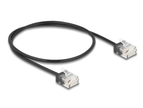 Delock RJ45 hálózati kábel Cat.6 UTP ultra vékony 0,5 m, fekete (DL-80370)