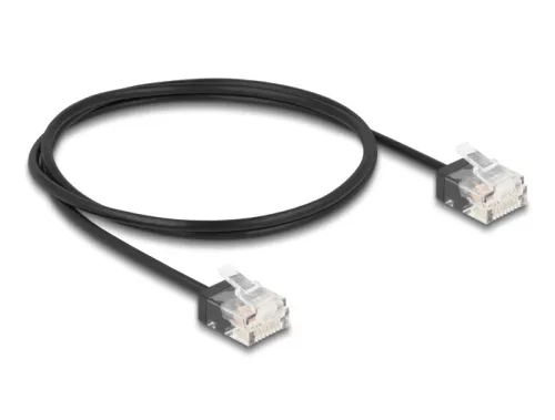 Delock RJ45 hálózati kábel Cat.6 UTP ultra vékony 1 m, fekete (DL-80371)