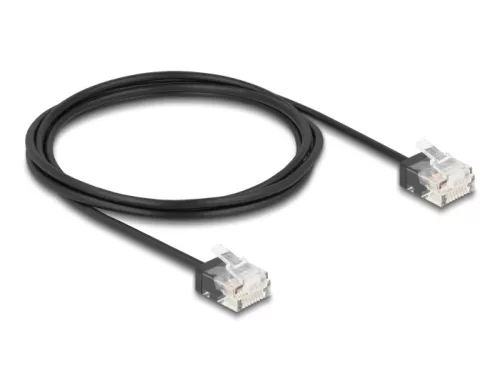 Delock RJ45 hálózati kábel Cat.6 UTP ultra vékony 2 m, fekete (DL-80372)
