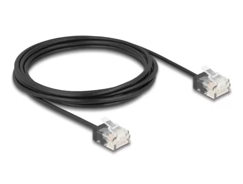 Delock RJ45 hálózati kábel Cat.6 UTP ultra vékony 3 m, fekete (DL-80373)