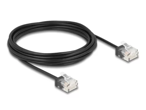 Delock RJ45 hálózati kábel Cat.6 UTP ultra vékony 5 m, fekete (DL-80374)