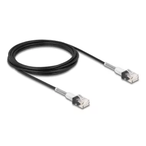   Delock RJ45 hálózati kábel dupla hajlítás védelemmel Cat.6A UTP Slim 3 m, fekete (DL-80391)