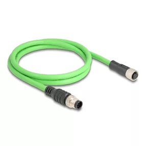   Delock Kábel M12 A kódolt 8 tűs apa - anya PUR (TPU) 1 m (DL-80401)