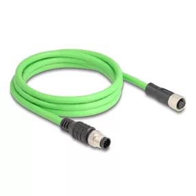   Delock Kábel M12 A kódolt 8 tűs apa - anya PUR (TPU) 2 m (DL-80402)
