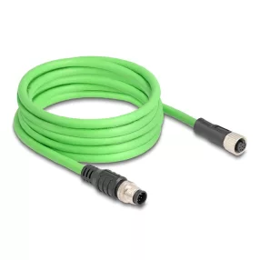   Delock Kábel M12 A kódolt 8 tűs apa - anya PUR (TPU) 5 m (DL-80404)
