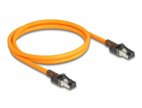 Delock RJ45 hálózati kábel USB Type-C  porttal megtalálási, önazonosítási funkcióval Cat.6A S/FTP 1 m narancssárga (DL-80405)