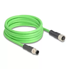   Delock Kábel M12 D kódolt 4 tűs apa - anya PUR (TPU) 5 m (DL-80409)
