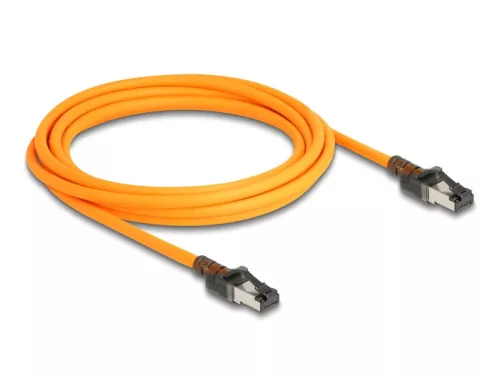Delock RJ45 hálózati kábel USB Type-C  porttal megtalálási, önazonosítási funkcióval Cat.6A S/FTP 3 m narancssárga (DL-80410)