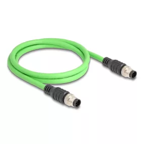   Delock Kábel M12 A kódolt 8 tűs apa - apa PUR (TPU) 1 m (DL-80411)