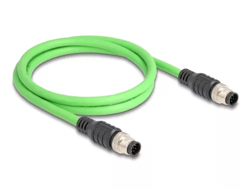 Delock Kábel M12 A kódolt 8 tűs apa - apa PUR (TPU) 1 m (DL-80411)