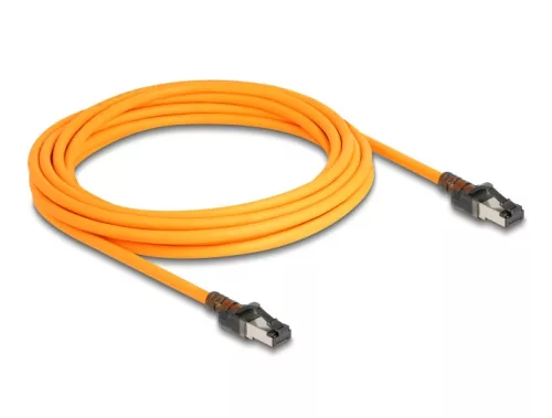 Delock RJ45 hálózati kábel USB Type-C  porttal megtalálási, önazonosítási funkcióval Cat.6A S/FTP 5 m narancssárga (DL-80413)